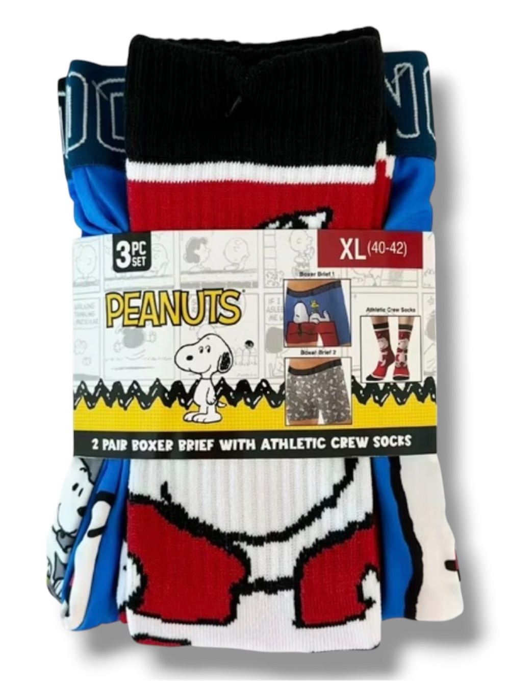 3-Pack Men's Peanuts 2-Pack Boxer Brief and Crew Sock Set - NWT